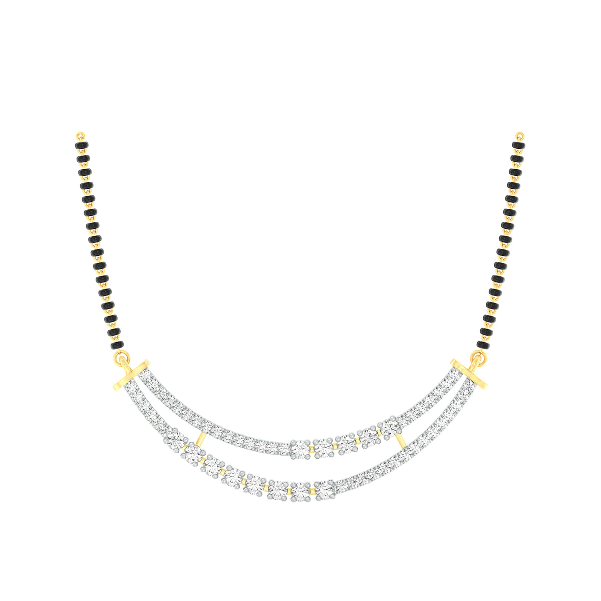 18k Yellow Gold and Diamond Mangalsutra Necklace and gold weight of 6.41g