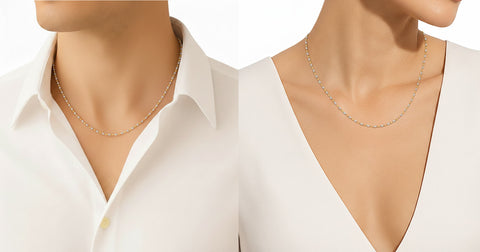 16'' Gold Two Tone Ball Bead Chain 2.43MM