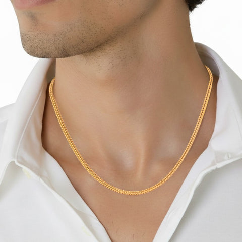 22'' Yellow Gold Box Fancy Chain 1MM
