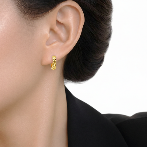 22k Yellow Gold Hoop Medium Earrings with gold weight of 2.14g
