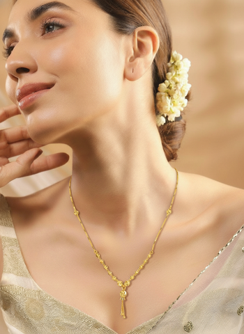 22K Yellow Gold Ball-Bead Elegant Necklace