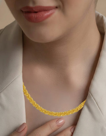 22K Yellow Gold Beads Luminous Necklace