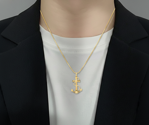 22K Yellow Gold Cross Pendant with gold weight of 2.66g