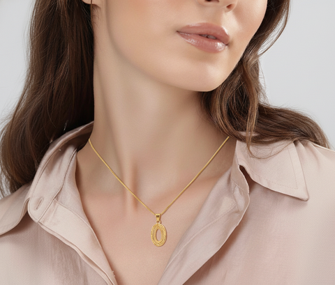 22K Yellow Gold Classy Medium Pendant with gold weight of 2.25g