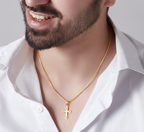 22K Yellow Gold Cross Pendant with gold weight of 0.66g