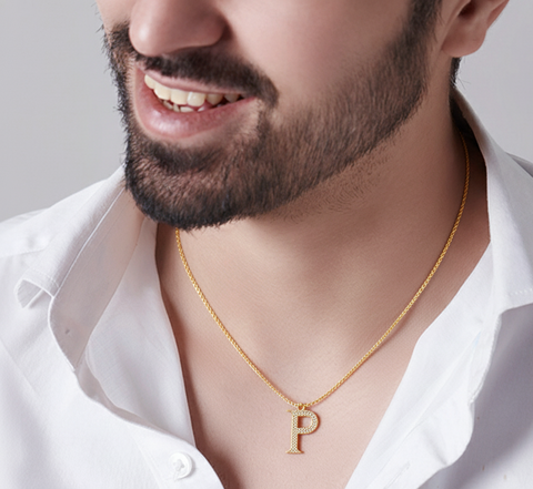 22K Yellow Gold Initial P Pendant with gold weight of 2.07g