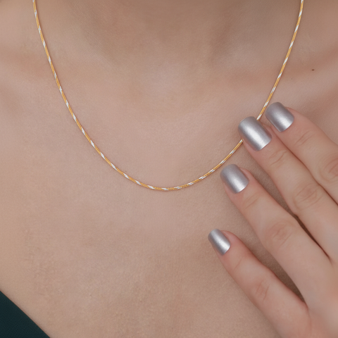 18'' Gold Snake Two Tone Chain 1MM