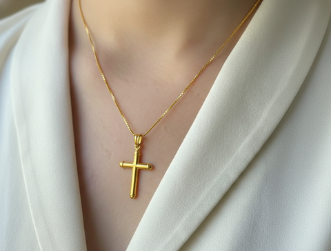 22K Yellow Gold Cross Pendant with gold weight of 2.07g