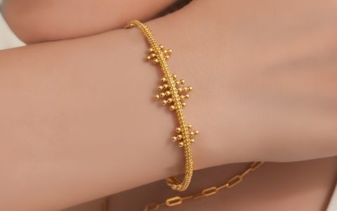 22K Yellow Gold Fancy Bracelets measuring 12mm thickness x 2.2inches length