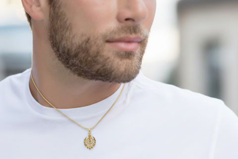 22K Yellow Gold Religious Khanda Medium Pendant with gold weight of 2.34g