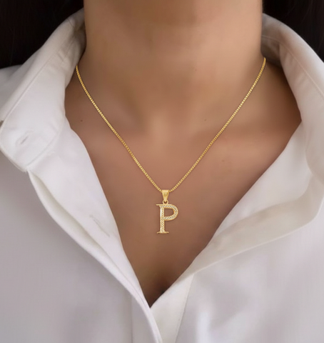 22K Yellow Gold Initial P Pendant with gold weight of 2.07g