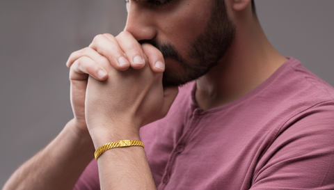 22K Yellow Gold Fancy Men's Bracelets measuring 3.3mm thickness x 8.3 inch length