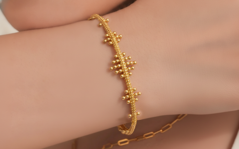 22K Yellow Gold Fancy Bracelets measuring 12mm thickness x 2.2inches length