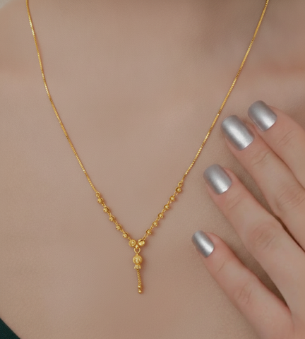22K Yellow Gold Ball-Bead Unique Necklace