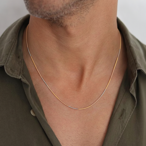 16'' Gold Three Tone Snake Chain 1MM