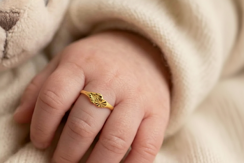 22k Yellow Gold Baby Ring in size 4 in size  and total gold weight of 1.62g