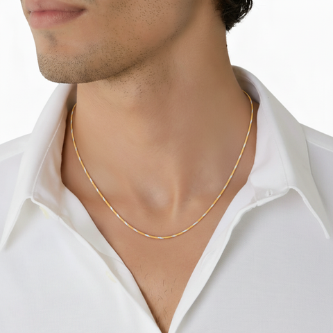 18'' Gold Snake Two Tone Chain 1MM