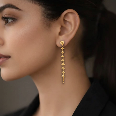 22k Yellow Gold Ornamental Earrings with gold weight of 11.29g