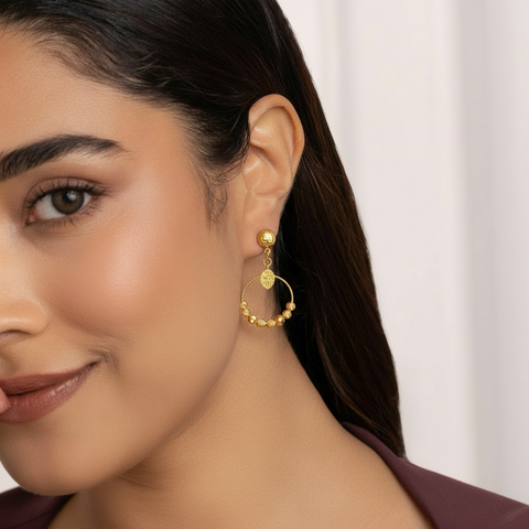 22k Yellow Gold Dangler Large Earrings with gold weight of 4.98g