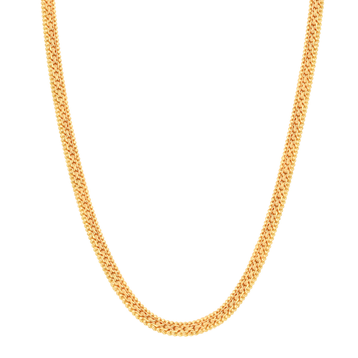 20''  Yellow Gold Ornate Flat Chain 4.8MM