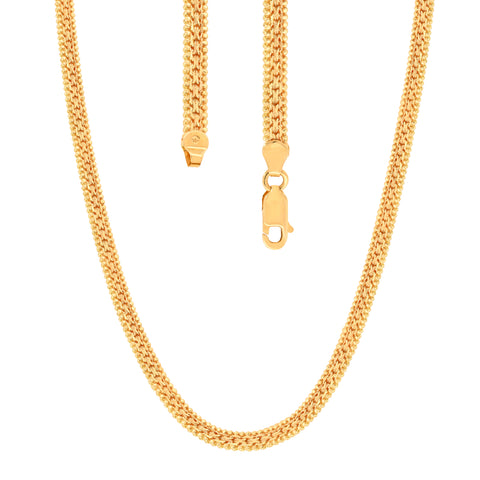 16''  Yellow Gold Ornate Flat Chain 3MM