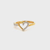 22k Yellow Cubic Zirconia Cocktail Fancy Heart  Rings in size 8 and total gold weight of 2.56g