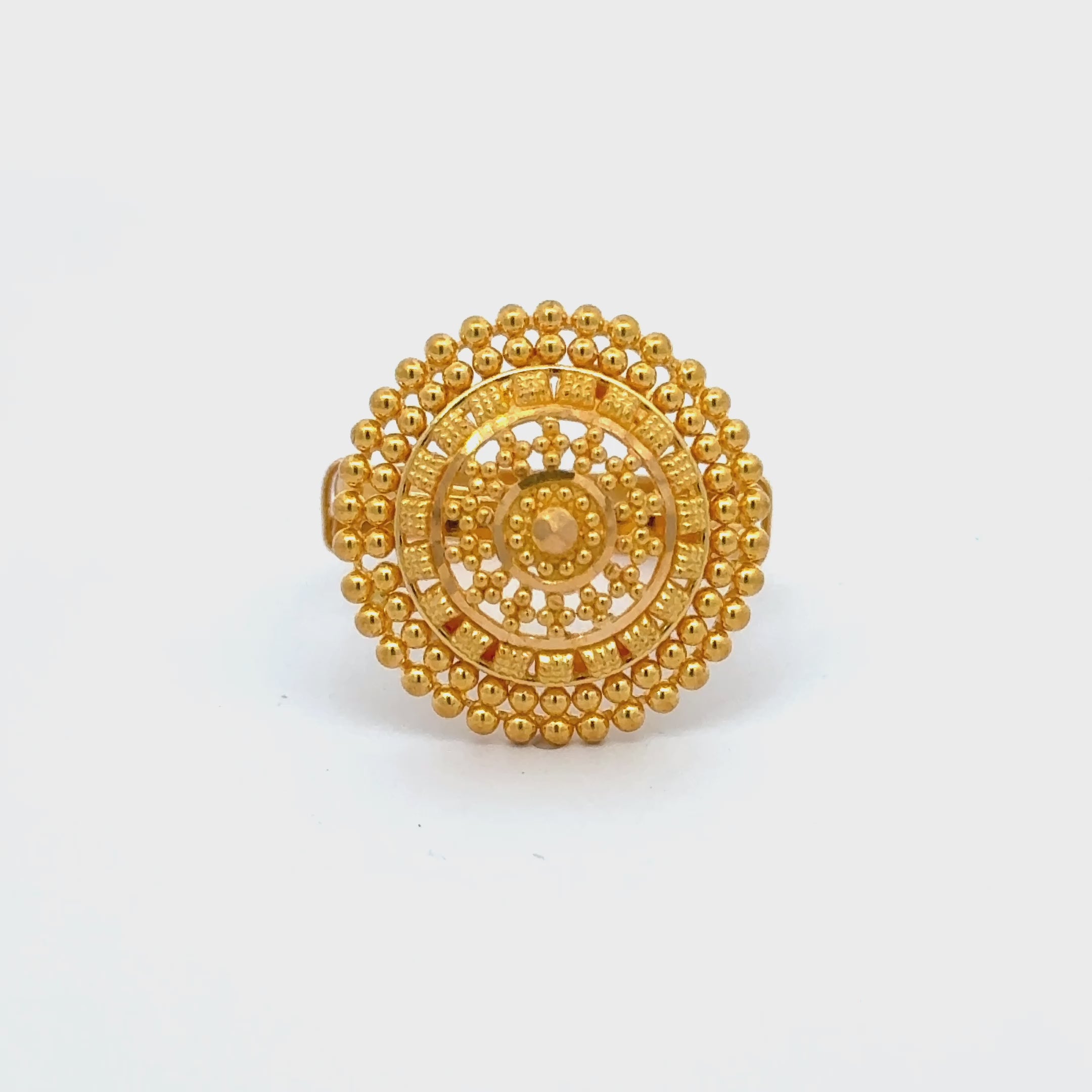 22k Yellow Gold Filigree Adjustable Rings in size 6 - 10 and total gold weight of 4.92g