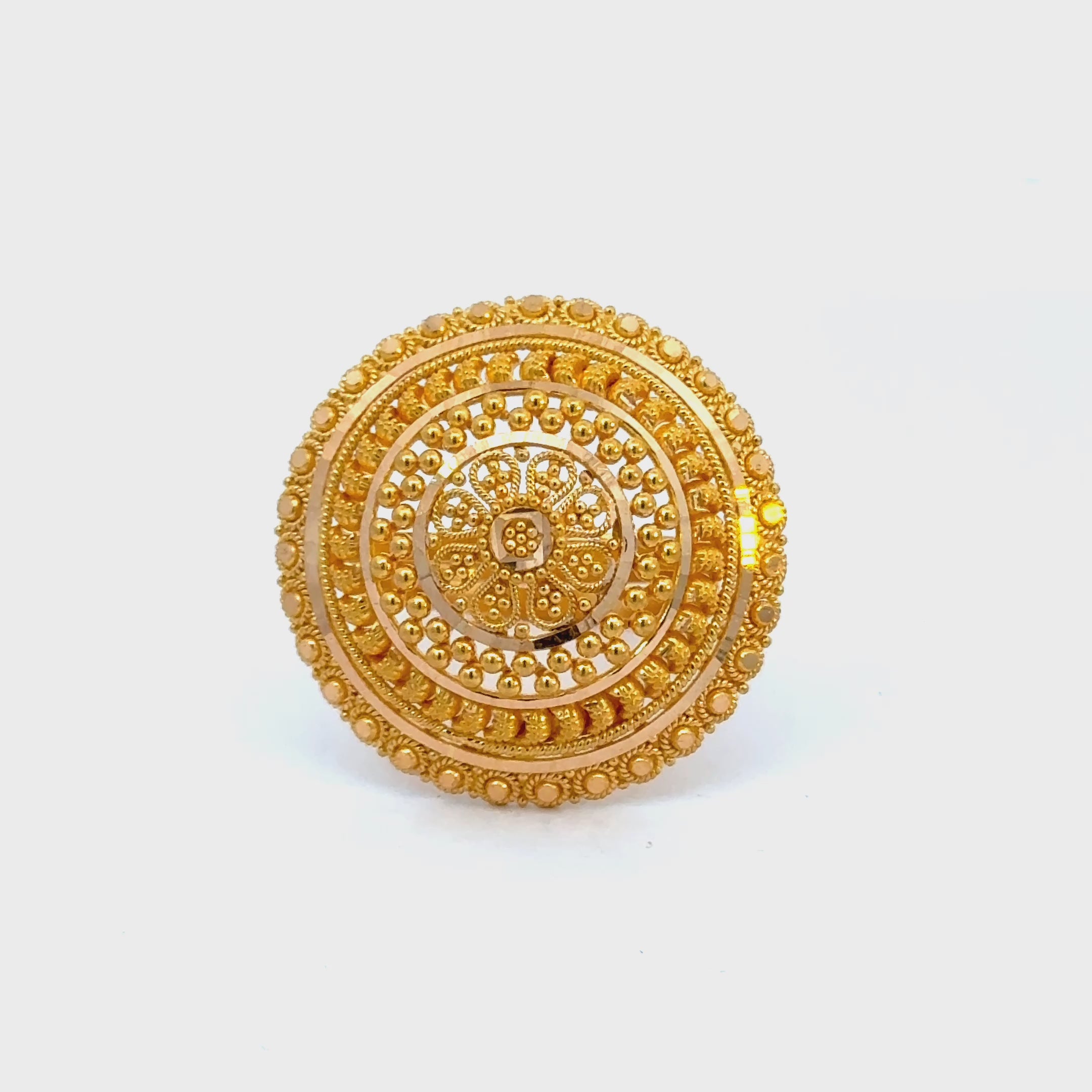 22k Yellow Gold Filigree Adjustable Cocktail  Rings in size 6 - 10 and total gold weight of 8.3g