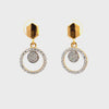 22k Yellow Cubic Zirconia Stud Dangler Earrings with gold weight of 3.57g