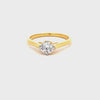 22k Yellow Cubic Zirconia Solitaire Cocktail Rings in size 7 and total gold weight of 4.09g