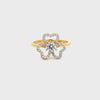 22k Yellow Cubic Zirconia Solitaire Fancy Clover  Rings in size 8 and total gold weight of 2.88g