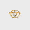 22k Yellow Cubic Zirconia Cocktail Fancy Clover  Rings in size 8 and total gold weight of 2.84g