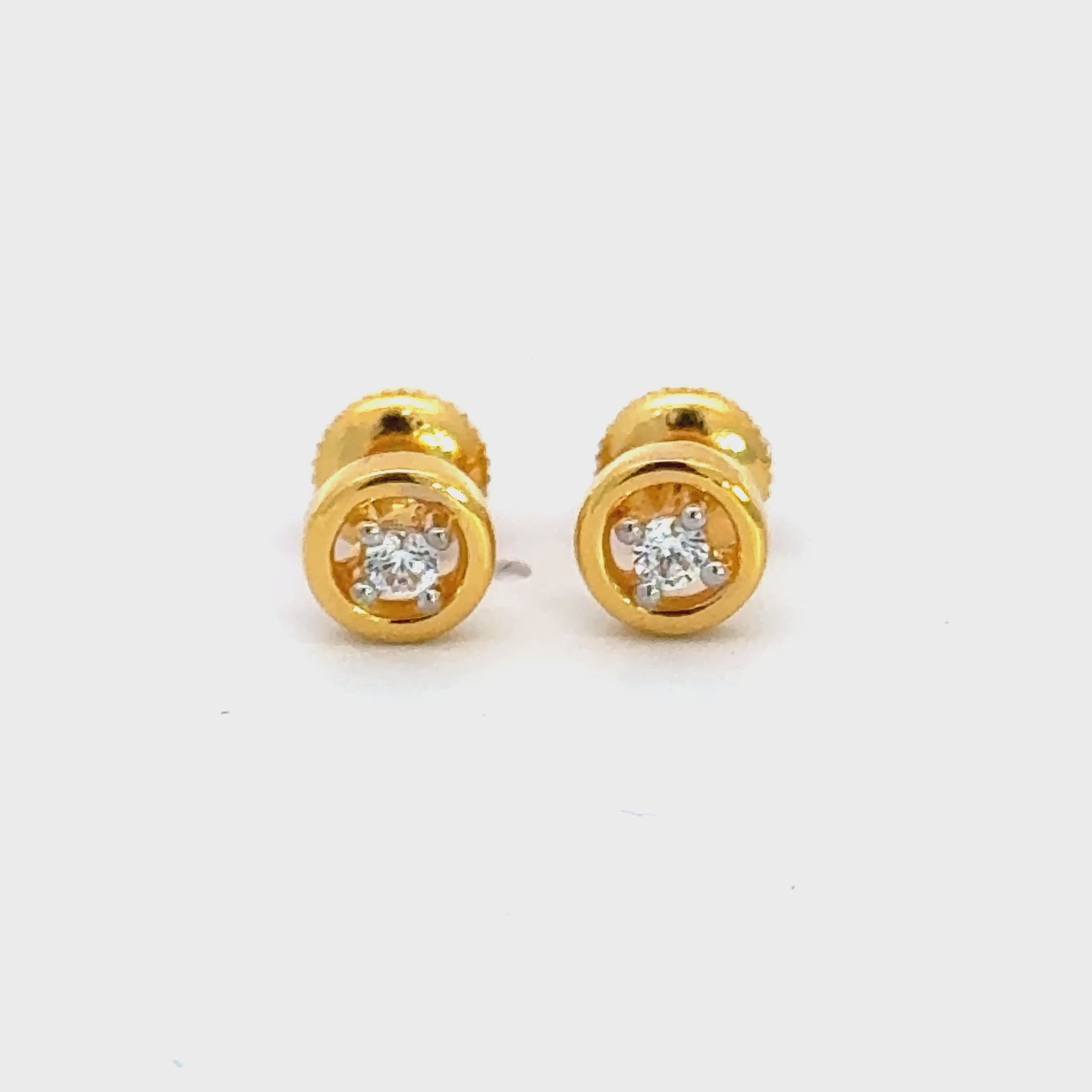 22k Yellow Cubic Zirconia Studs Fancy Earrings with gold weight of 1.95g