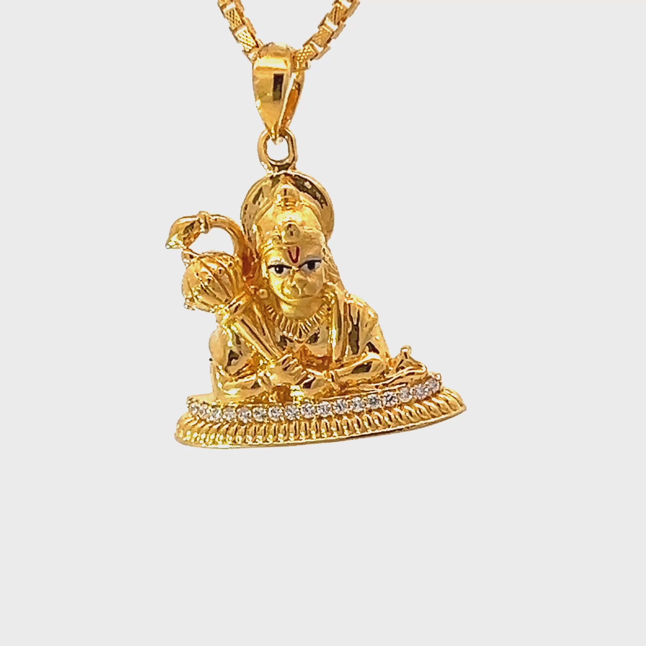 22K Yellow Gold Religious Hanuman Medium Pendants with gold weight of 5.54g