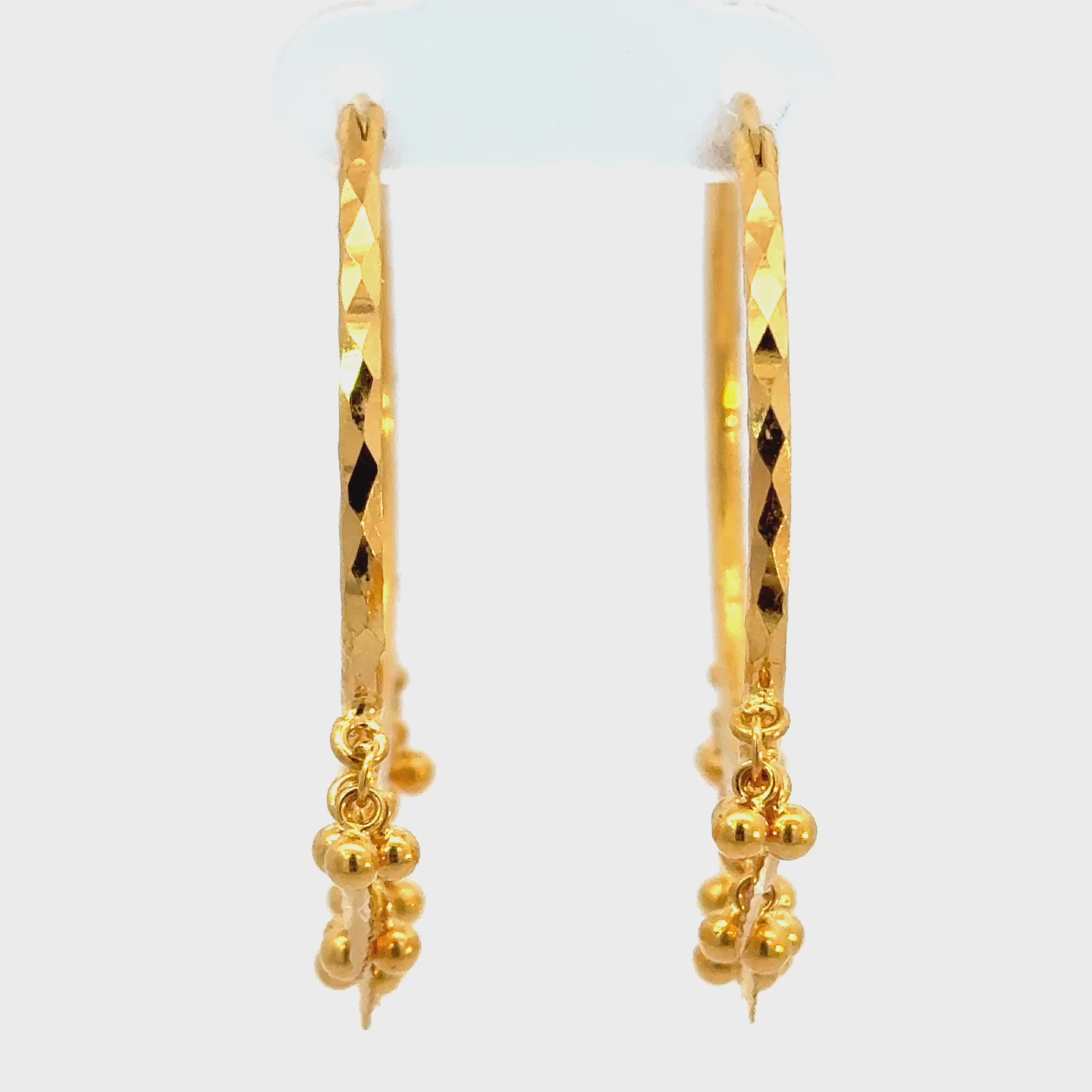 22k Yellow Gold Hoop Earrings with gold weight of 7.38g