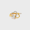 22k Yellow Cubic Zirconia Cocktail Fancy Heart  Rings in size 8 and total gold weight of 2.93g