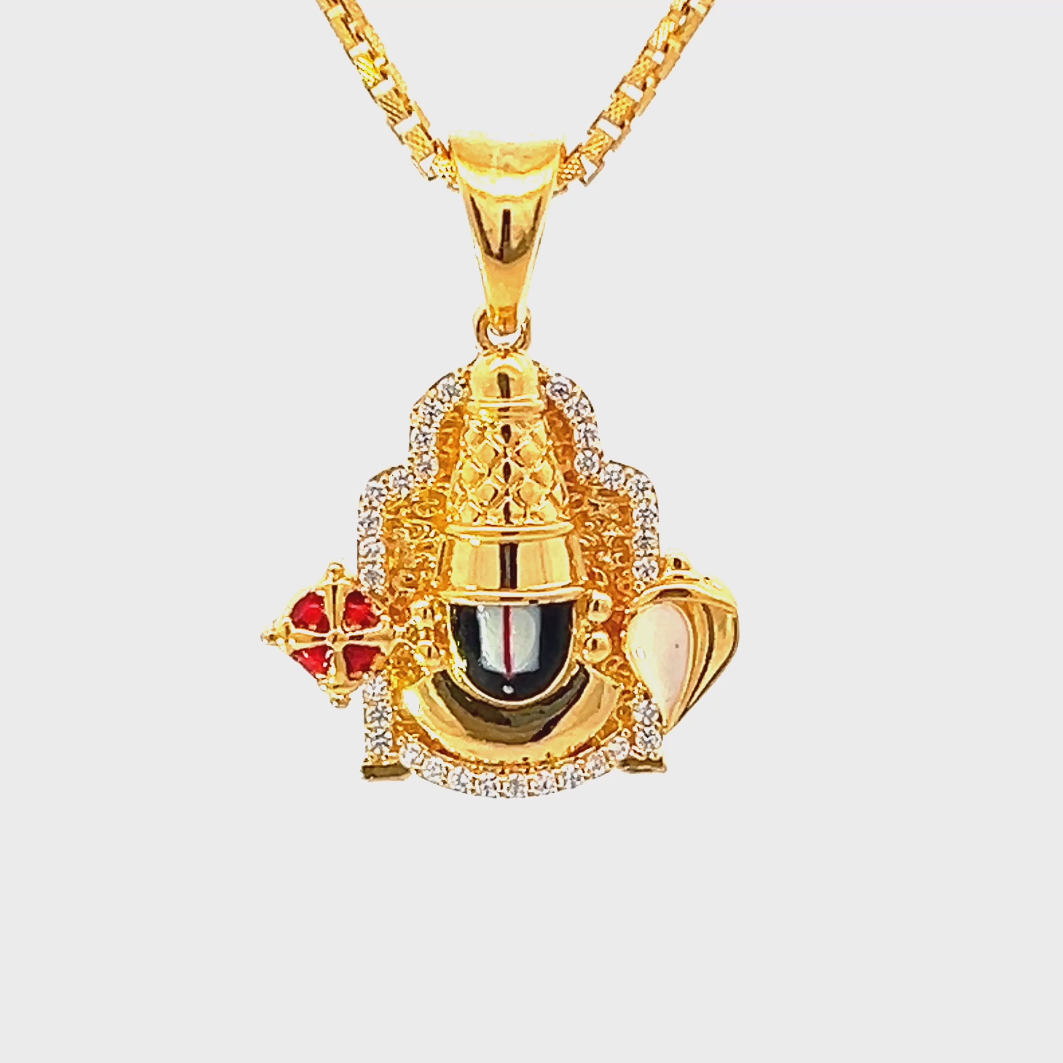 22K Yellow Gold Religious Tirupati Balaji Medium Pendants with gold weight of 5.81g