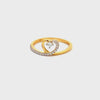 22k Yellow Cubic Zirconia Cocktail Fancy Heart  Rings in size 8 and total gold weight of 2.58g