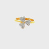 22k Yellow Cubic Zirconia Cocktail Fancy Clover  Rings in size 7 and total gold weight of 3.53g