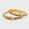 22K Yellow Gold Meenakari Pipe Bangles in size 2.4 and gold weight of 41.4g