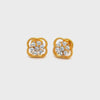 22k Yellow Cubic Zirconia Stud Fancy Earrings with gold weight of 4.21g