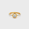 22k Yellow Cubic Zirconia Solitaire Cocktail Rings in size 6.5 and total gold weight of 2.42g