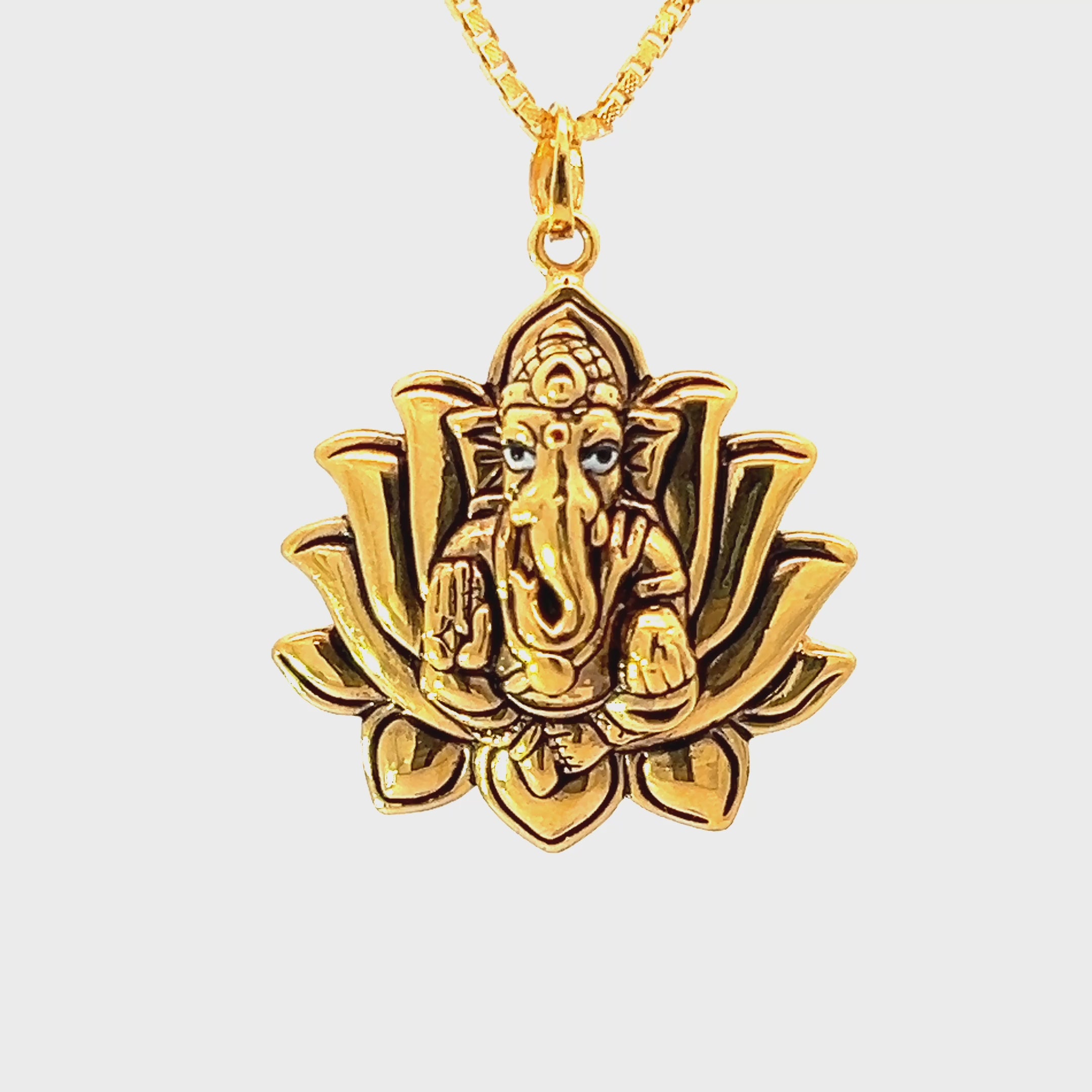 22K Yellow Gold Religious Ganesh Large Pendants with gold weight of 4.86g