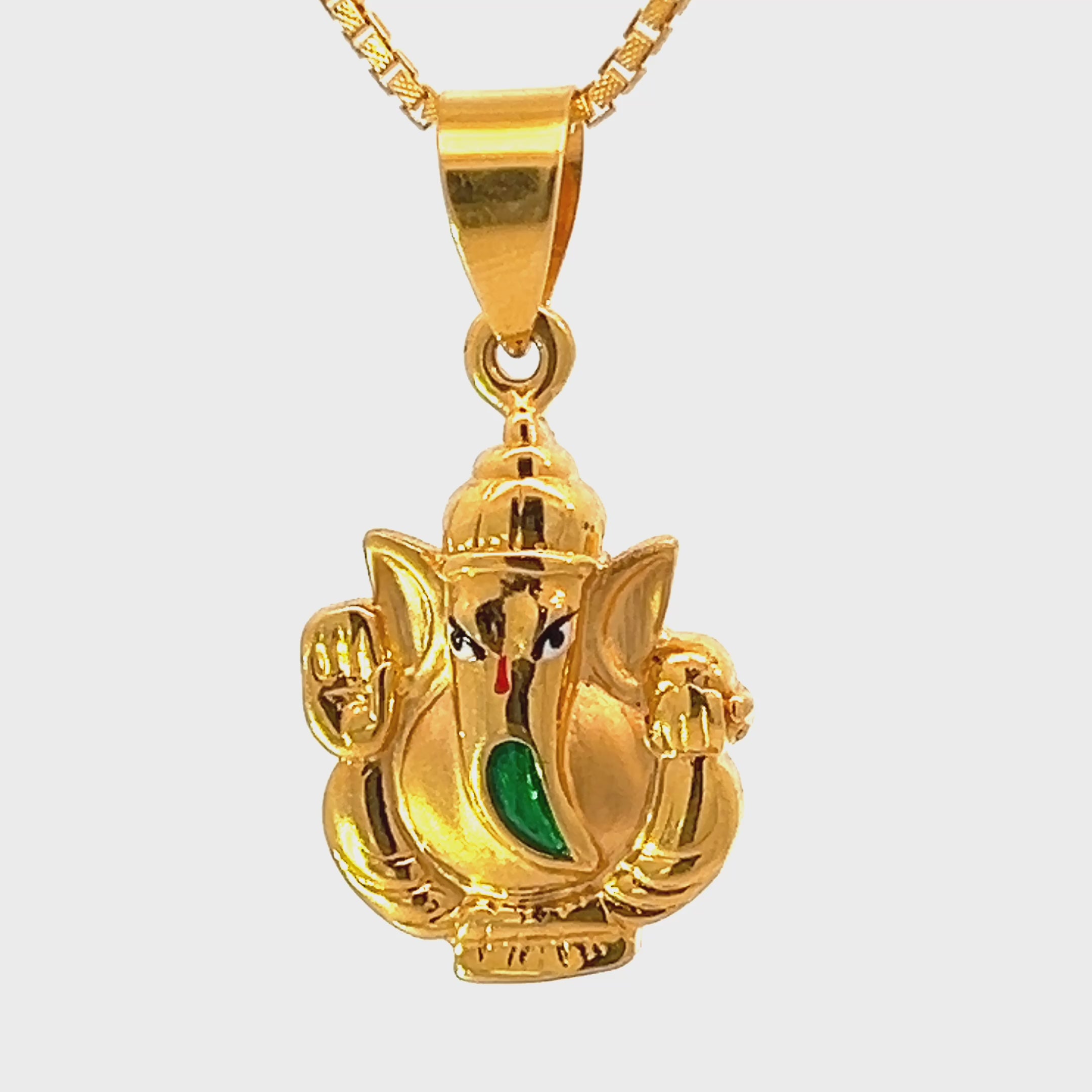 22K Yellow Gold Religious Ganesh Medium Pendants with gold weight of 2.88g