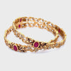 22K Yellow Ruby Antique Gemstones Bangles in size 2.6 and gold weight of 59.3g