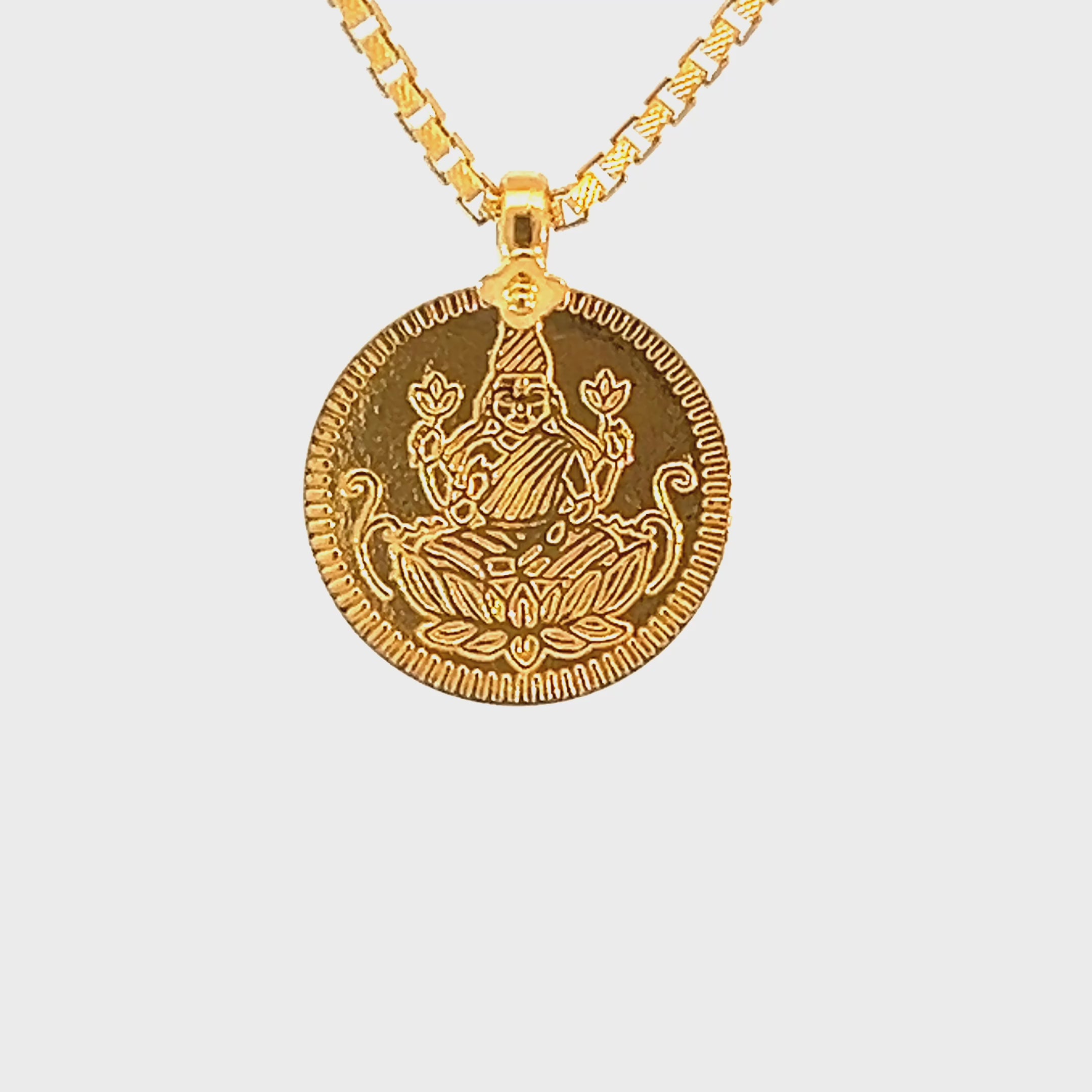 22k Yellow Gold Religious Lakshmi Small Pendants with gold weight of 2.08g