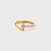 22k Yellow Cubic Zirconia Solitaire Cocktail Petite  Rings in size 6.5 and total gold weight of 2.18g