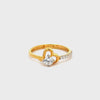 22k Yellow Cubic Zirconia Cocktail Fancy Heart  Rings in size 6 and total gold weight of 1.9g