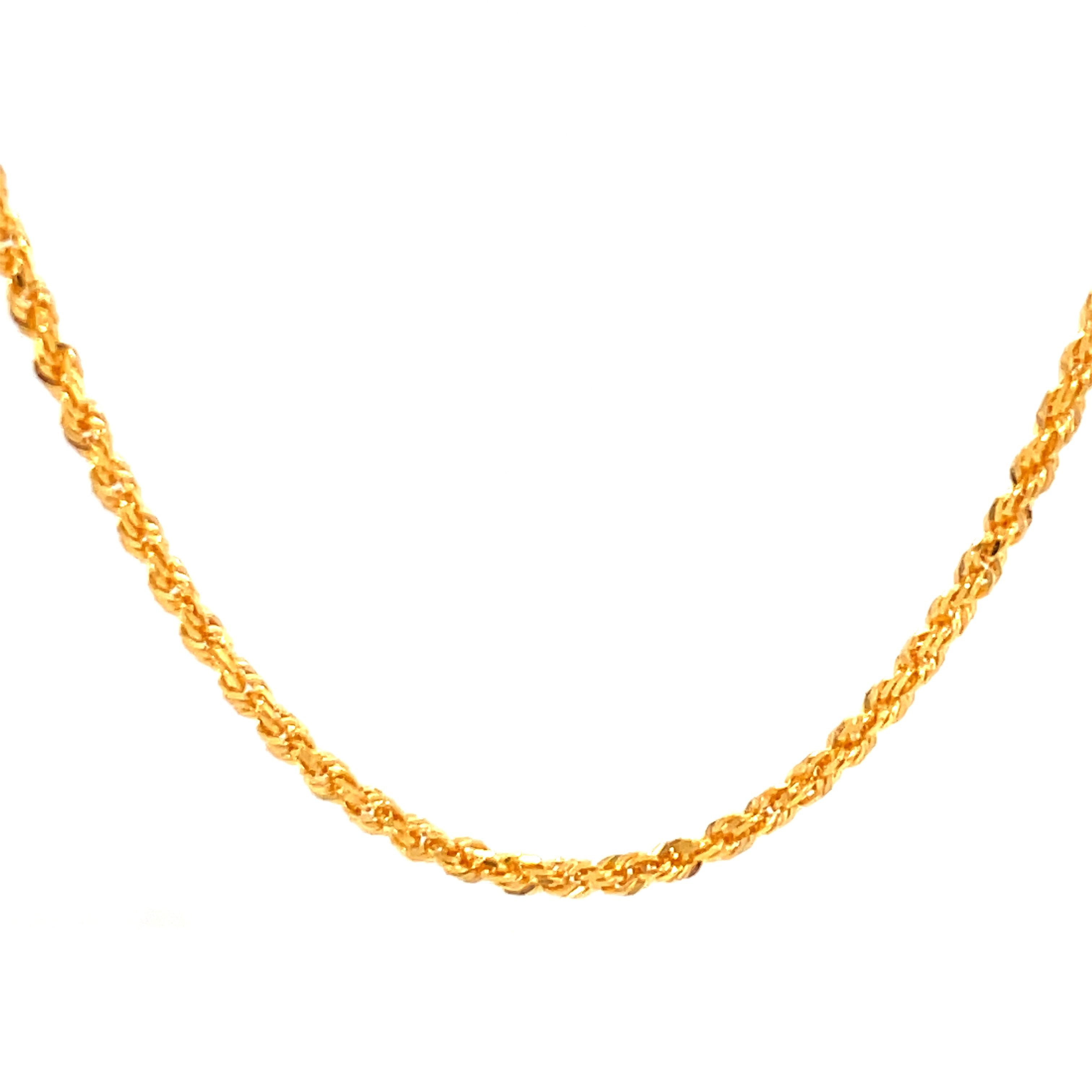 22K Gold 20 Inch 1mm Thin Rope Chain – Gold Palace