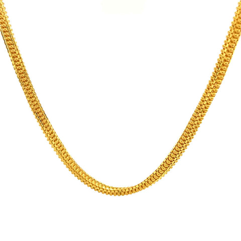 22K Gold 19.5 Inch Unisex Cubed Box Chain